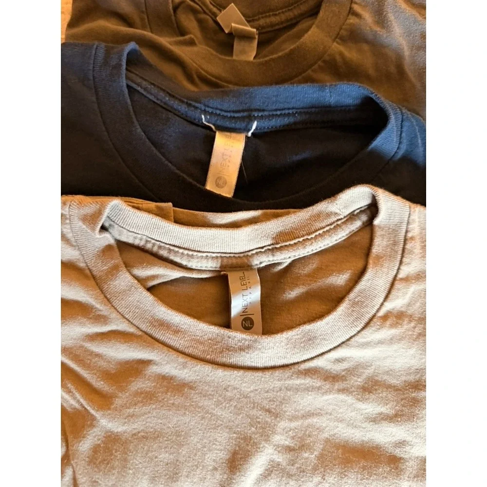 Next Level Apparel T-Shirt Bundle Mens Small Olive Navy Tan